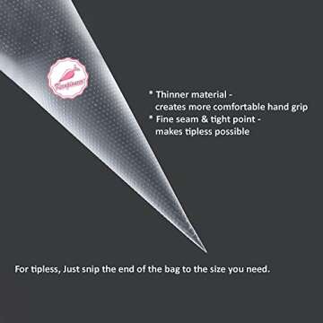 Keenpioneer 10-Inch Disposable Decorating & Pastry Bags, Tipless Icing Piping Bag for Cake, Cream Frosting and Cookie Decoration, Pack of 100 (Clear)