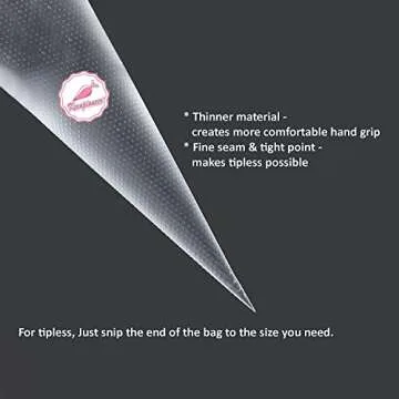 Keenpioneer 10-Inch Disposable Decorating & Pastry Bags, Tipless Icing Piping Bag for Cake, Cream Frosting and Cookie Decoration, Pack of 100 (Clear)