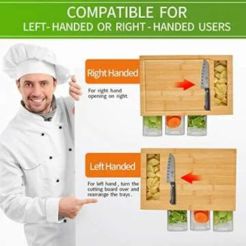 NOVAYEAH Bamboo Cutting Board with 4 Containers