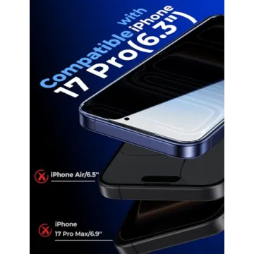 MAGIC JOHN Privacy Glass Screen Protector for iPhone 17 Pro