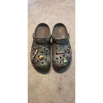 Adoshine 6 PCS Hunting Shoes Charms Set Animal Gun Deer Duck Fishing Dad Shoe Charm Set PVC Shoe Decoration