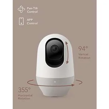 nooie Baby Monitor with SD Card,Baby Monitor with Camera 360 Camera, WiFi Baby Cam with Phone App, AI MotionTracking and Sound Detection,1080P Night Vision Two-Way Audio