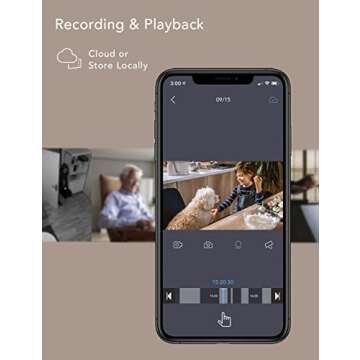 nooie Baby Monitor with SD Card,Baby Monitor with Camera 360 Camera, WiFi Baby Cam with Phone App, AI MotionTracking and Sound Detection,1080P Night Vision Two-Way Audio