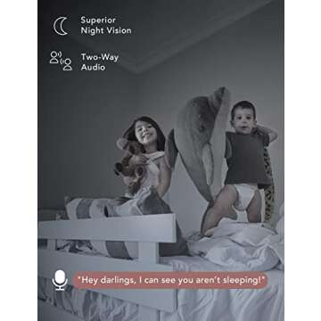 nooie Baby Monitor with SD Card,Baby Monitor with Camera 360 Camera, WiFi Baby Cam with Phone App, AI MotionTracking and Sound Detection,1080P Night Vision Two-Way Audio