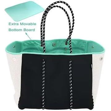 QOGiR Neoprene Multipurpose Beach Bag Tote with Inner Zipper Pocket … … … …