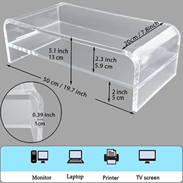 TINOMAR Acrylic Monitor Stand for Home and Office Styling