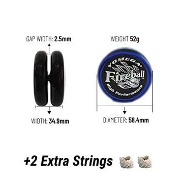 Yomega Fireball – High Performance Transaxle Yoyo, for Intermediate, Advanced and Pro Level String Trick Play (Colors May Vary)