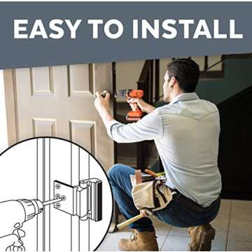 Dwell+Good Door Locks (2-Pack) - Easy To Install Aluminum Home Security Door Locks for Front Door- Child Proof Door Lock for Kids Safety - Withstand 800 lbs of Force & Tamper Proof Top Door Lock Latch