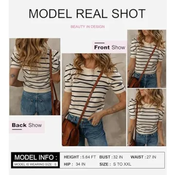 2025 Trendy Dokotoo Knit Tops Women Crewneck Casual Blouses