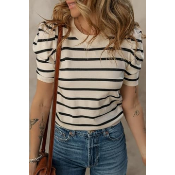 2025 Trendy Dokotoo Knit Tops Women Crewneck Casual Blouses