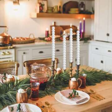 LPUSA Ivory Spiral Taper Candles Twisted Candle Conical Stick Candles for Holiday Wedding Party Wax Unscented Dinner Candle Dripless,Christmas Gift H 10 Inch, 4pcs（Ivory-c）