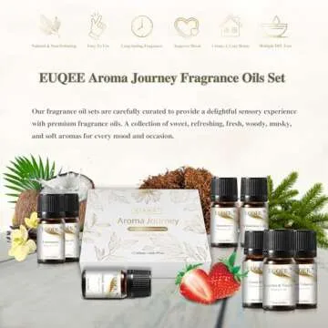 EUQEE 12PCS Premium Fragrance Oils Gift Set for Aromatherapy
