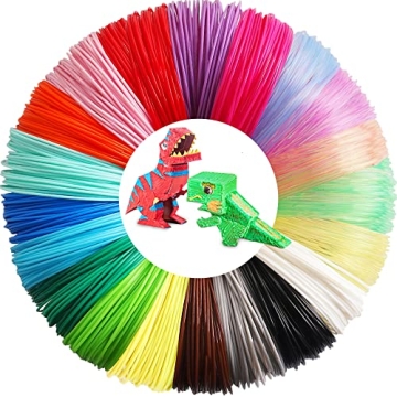 20 Vibrant Colors 3D Pen PLA Filament Refills - 200Ft Total for Creative 3D Printing