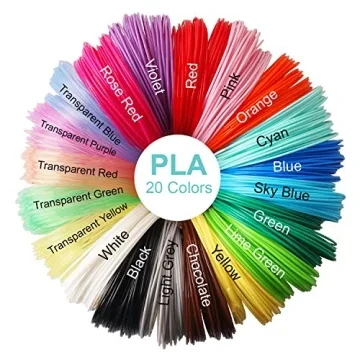 20 Colors 3D Pen PLA Filament Refills 200Ft for Creative Printing