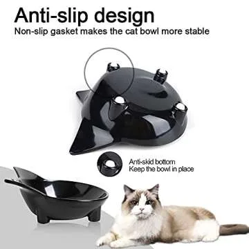 NAODONGLI Cat Bowls Non-Slip Shallow Melamine Bowls for Food and Water, Suitable for Multiple Pets, Wet and Dry Food