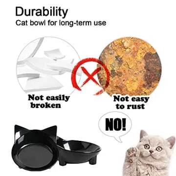 NAODONGLI Cat Bowls Non-Slip Shallow Melamine Bowls for Food and Water, Suitable for Multiple Pets, Wet and Dry Food