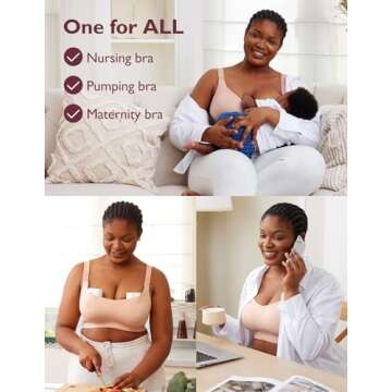 Momcozy Pumping and Nursing Bra for Breastfeeding, 3-in-1 Maternity Bra, CozyFitClasp for Wearable Breast Pump M5, S12 Pro
