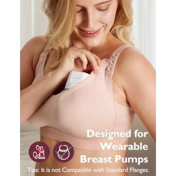 Momcozy Pumping and Nursing Bra for Breastfeeding, 3-in-1 Maternity Bra, CozyFitClasp for Wearable Breast Pump M5, S12 Pro