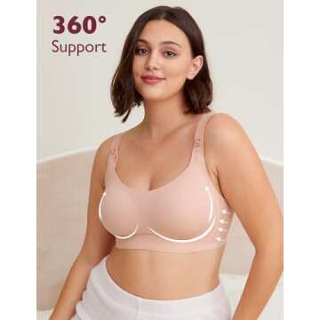 Momcozy Pumping and Nursing Bra for Breastfeeding, 3-in-1 Maternity Bra, CozyFitClasp for Wearable Breast Pump M5, S12 Pro