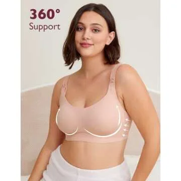 Momcozy Pumping and Nursing Bra for Breastfeeding, 3-in-1 Maternity Bra, CozyFitClasp for Wearable Breast Pump M5, S12 Pro