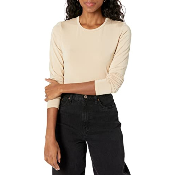 The Drop Women's Hannah Long-sleeve Crew Neck Fitted T-shirt – Versatile & Comfortable