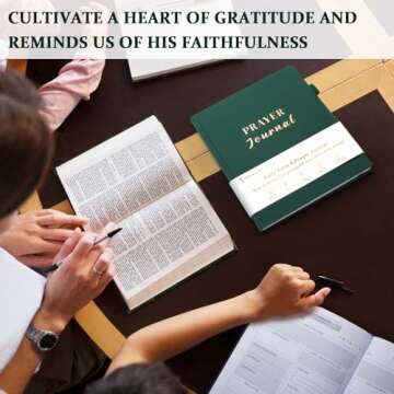 5 MINUTES A DAY Daily Prayer Journal for Woman, Bible Study Notebook for Note Taking, Guide Devotional Journal, Christian Planner Gifts for Women & Men (7.5 x 9”,120 Days)-Dark Green