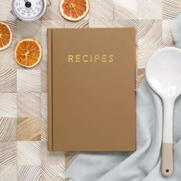 ZICOTO Aesthetic Blank Recipe Book with Waterproof Cover - The Perfect Recipe Notebook To Write In Your Own Recipes - Beautiful Blank Cookbook to Organize Your Recipes