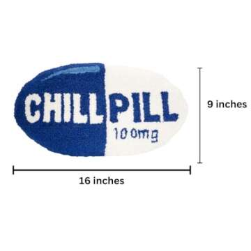 Decorvo Navy Chill Pill Pillow - Trendy Decorative Throw Pillow