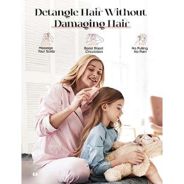 Hair Brushes for Women, One-Key Self-Cleaning Hair Brush Easy-to-Clean with One-Button Operation Round Head Massage Retractable Bristle Hairbrush for Effortless Hair Removal and Cleaning（Pink)