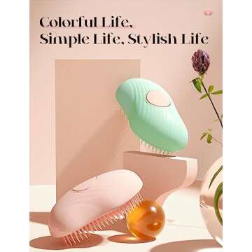 Hair Brushes for Women, One-Key Self-Cleaning Hair Brush Easy-to-Clean with One-Button Operation Round Head Massage Retractable Bristle Hairbrush for Effortless Hair Removal and Cleaning（Pink)