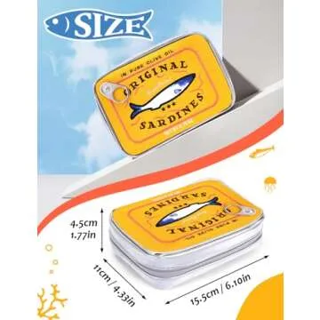 Cessfle Canned Sardines Makeup Bag, Funny Sardine Tin Fish Cosmetic Bag, Creative Cute Makeup Bag Kawaii Pencil Case Pouch, Coquette Make up Pouch for Women
