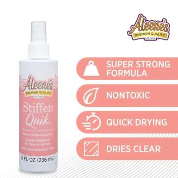Aleene's 15581 Stiffen-Quick Fabric Stiffening Spray 8oz,Original Version, Packaging may vary