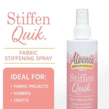 Aleene's 15581 Stiffen-Quick Fabric Stiffening Spray 8oz,Original Version, Packaging may vary