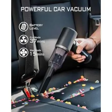 GentCarson Car Vacuum Cleaner, 4 in 1 Portable Car Vacuum 15000Pa High Power Cordless Vacuum with with 2 Filters, Rechargeable Wireless Handheld Vacuums Compressed Air Dusters for Car Home Office Pet