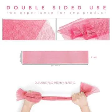 African Net Sponge African Net Long Net Bath Sponge Exfoliating Shower Body Scrubber Back Scrubber Skin Smoother,Great for Daily Use (Pink)