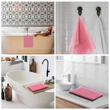 African Net Sponge African Net Long Net Bath Sponge Exfoliating Shower Body Scrubber Back Scrubber Skin Smoother,Great for Daily Use (Pink)