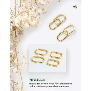 Altitude Boutique Gold or Silver Paperclip Chain Link Earrings | Drop Dangle Earrings | Versatile Link Hoop Earrings for Women (Plain, Gold)