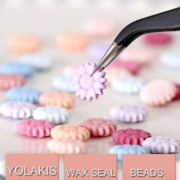 700pcs Wax Seal Beads 24 Color Sealing Wax Beads Sunflower Wax Seal Beads for Wedding Invitations En...