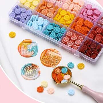 700pcs Wax Seal Beads Sunflower Colors for Crafts