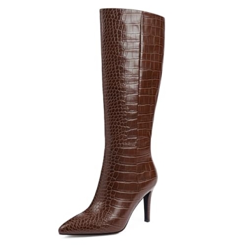 Stylish Modatope Knee High Crocodile Boots for Women