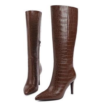 Stylish Modatope Knee High Crocodile Boots for Women