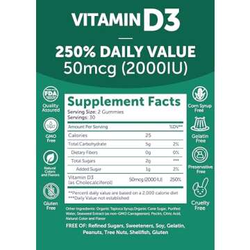 Lunakai USA Made Vitamin D3 Gummies 2000 IU - Non-GMO, Gluten-Free Vitamin D Gummies for Women & Men - Bone, Immune & Energy Support, 60ct
