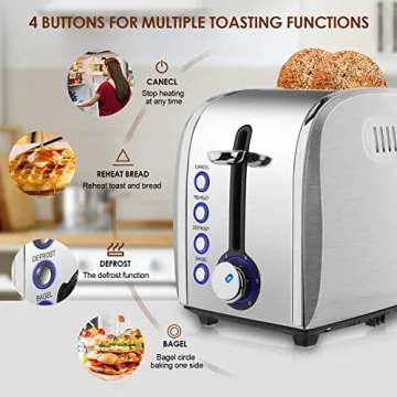 Stylish JEWJIO Retro Toaster for Perfect Toast Every Time