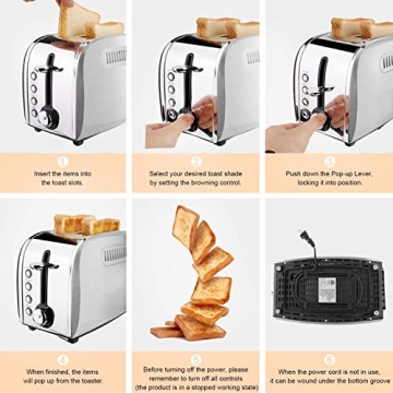 Stylish JEWJIO Retro Toaster for Perfect Toast Every Time