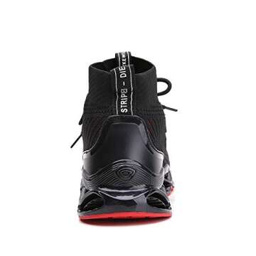 Ezkrwxn Sneakers for Men Running Shoes Athletic Tennis Walking Shoes Fashion Sneaker mesh Breathable Black red Size 13