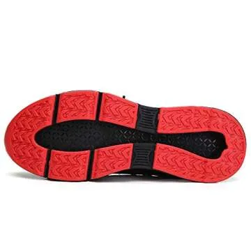 Ezkrwxn Sneakers for Men Running Shoes Athletic Tennis Walking Shoes Fashion Sneaker mesh Breathable Black red Size 13
