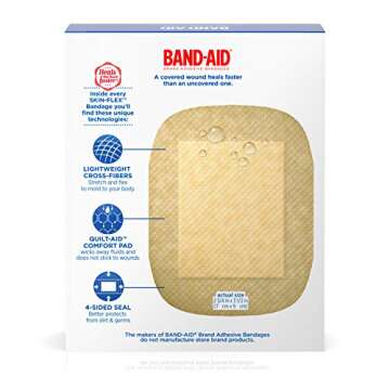 Extra Large Skin-Flex Adhesive Bandages for Wound Care