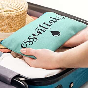 Weewooday 16 Packs Make up Bags Bulk Multicolor Funny Canvas Makeup Bags Travel Cosmetic Inspirational Pouch with Zippers Cotton Toiletry Pouches for Women(Glitter Pattern)