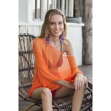 Back From Bali Womens Sheer Poncho Shrug Bolero, Lightweight Summer Shrug Pullover Sweater Mocca