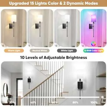 Battery Operated Wall Sconces Set of 2 with Remote